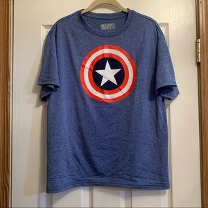 Marvel Captain America blue short sleeve crew neck tshirt